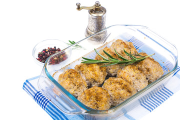 Meat balls baked in the form