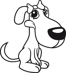 weiblich girl mädchen frau hübsch schön aufgeregt schwanz wackeln freut sich welpe klein kind warten gehorsam lustig hund süß niedlich haustier comic cartoon