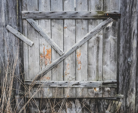 old weathered wooden door