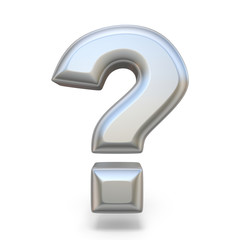 Silver question mark 3D