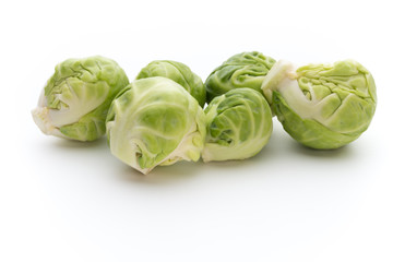 Fototapeta premium Brusseles sprouts isolated on the white background.