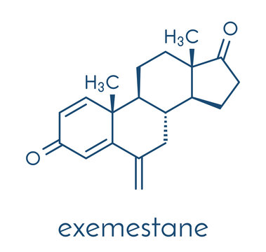 Exemestane breast cancer drug molecule (aromatase inhibitor). Skeletal formula.