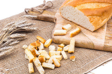 Crackers small fried from white bread