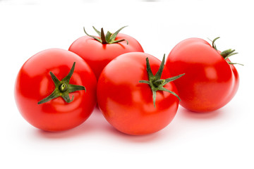 Tomato isolated on white background.