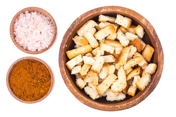 Crackers small fried from white bread