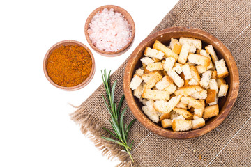 Crackers small fried from white bread