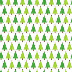 Christmas seamless pattern with christmas trees on white background. Winter Holidays texture. Background design. Template for the print,textile, packaging and decoration, wallpaper