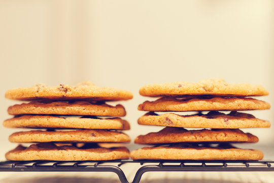 Stack of delicious baked cookies