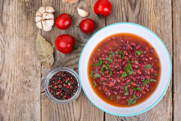 Red canned beans in sauce