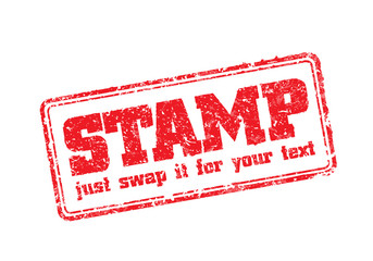 Easy edited template of rubber stamp. Just swap STAMP for your text. Vector illustration. - obrazy, fototapety, plakaty