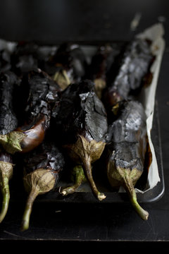 Roasted eggplants