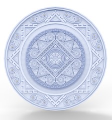 3d illustration of ornament frame. white background isolated. icon for game web.