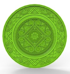 3d illustration of ornament frame. white background isolated. icon for game web.