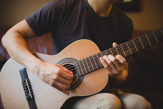 Man playing classical guitar