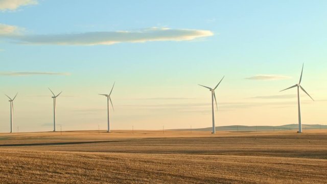 Desert field renewable green energy 1 Windmills Oregon 01