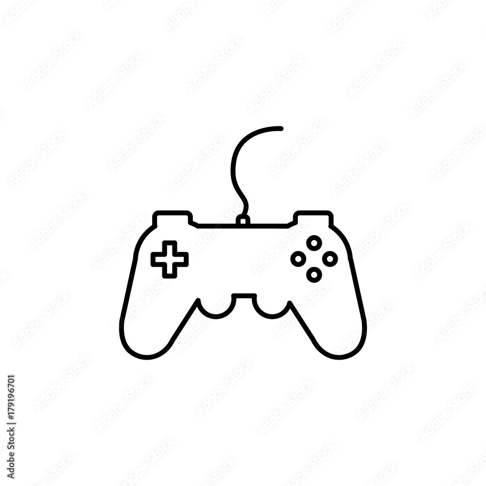 Poster gamepad, joystick, controller playstation line icon. simple line games icon. can be used as web elem