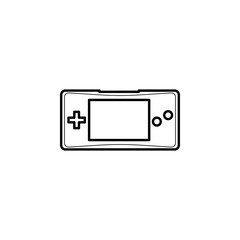Obraz premium Game icon in trendy flat style isolated game console icon. Simple line games icon. Can be used as web element, playing design icon