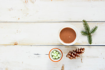 Fototapeta na wymiar Winter hot chocolate