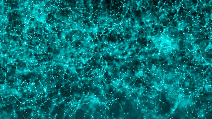 Abstract connection dots. Technology background. Digital drawing blue theme. Network concept 3d rendered