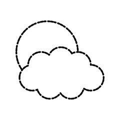 Sun and cloud weather icon vector illustration graphic design