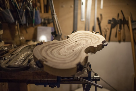 Work Desk with a Pice of Violin
