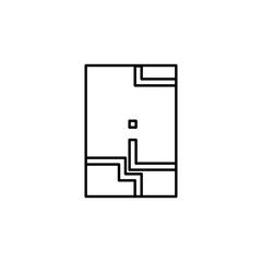 Snake game icon. Simple line games icon. Can be used as web element, playing design icon