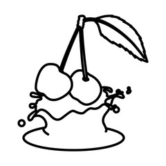 cherries and cream icon vector illustration graphc design