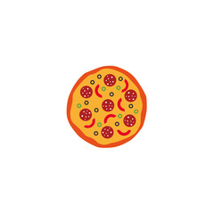 Vector illustration of pizza isolate on white background. Art logo design