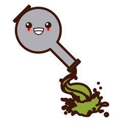 Lab flask splashing liquid cute kawaii cartoon vector illustration icon