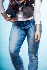 Outfit idea. Jeans scarf, white top with black vest