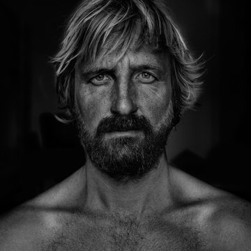 Portrait of a Man in Black and White