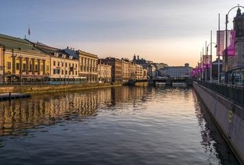 Obraz premium Gothenburg, Sweden - August 23, 2017: Amazing Summer Scene of Gothia River in Gothenburg City
