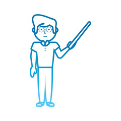 flat line  colored teacher man over white background  vector illustration