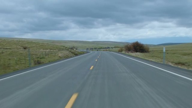 Driving on open empty road highway 2 Wallowas Oregon 2