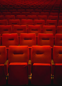 Red Theatre Seats In Rows