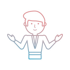 flat line  colored teacher man over white background  vector illustration