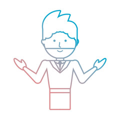 flat line  colored teacher man over white background  vector illustration