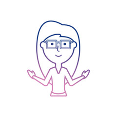 flat line  colored  teacher woman over  white background  vector illustration