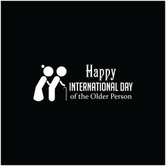 Happy International Day of the Older Person Logo Vector Template Design