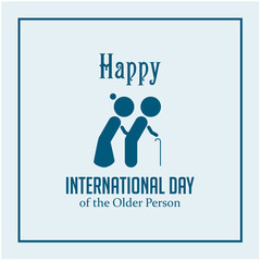 Happy International Day of the Older Person Logo Vector Template Design