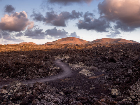 Path through alien lava fields
