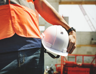 Site engineer on a construction site