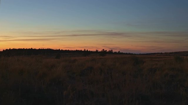 Dusk sunset empty yellow fields Kiger Mustang Viewing Area near Diamond