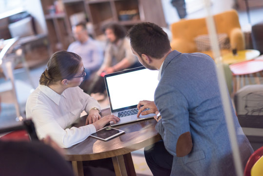 Business team Working With laptop in creative office