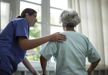 An elderly patient at the hospital