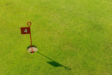 Pin on a golf course.