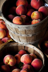Bushels of peaches.