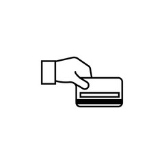 Hand holding a credit card icon