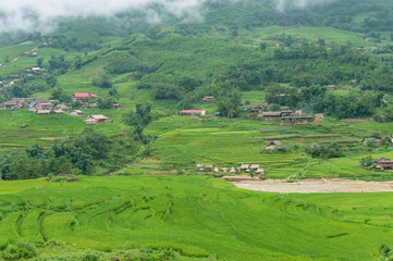 Obraz premium Picturesque landscape of Vietnamese countryside