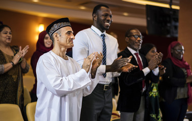 Diverse People Clapping Hands Conference